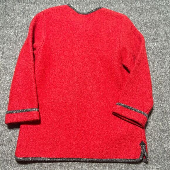 LL BEAN Pure Wool Cardigan Jacket Small‎ Womens Red Made In Austria Coat - Picture 9 of 9